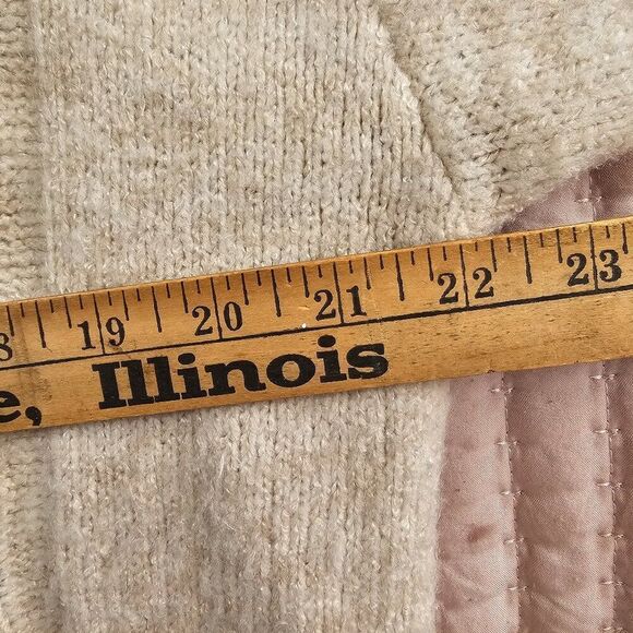 NEVER WORN LEITH CABLE KNIT COZY DUSTER / LONG OATMEAL CARDIGAN SIZE MEDIUM - Picture 15 of 16